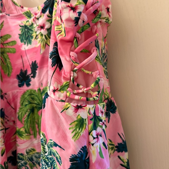 Torrid Pink Floral Swim Dress - Picture 3 of 4